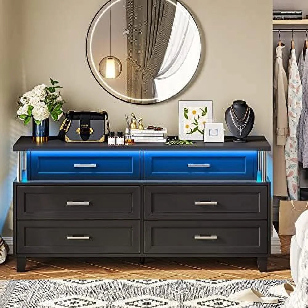 Black 8 Drawer Dresser C88202