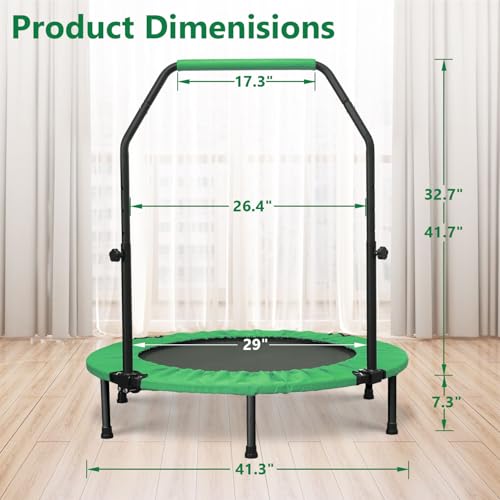 40" 48" Mini Trampoline with Adjustable Bar Z361