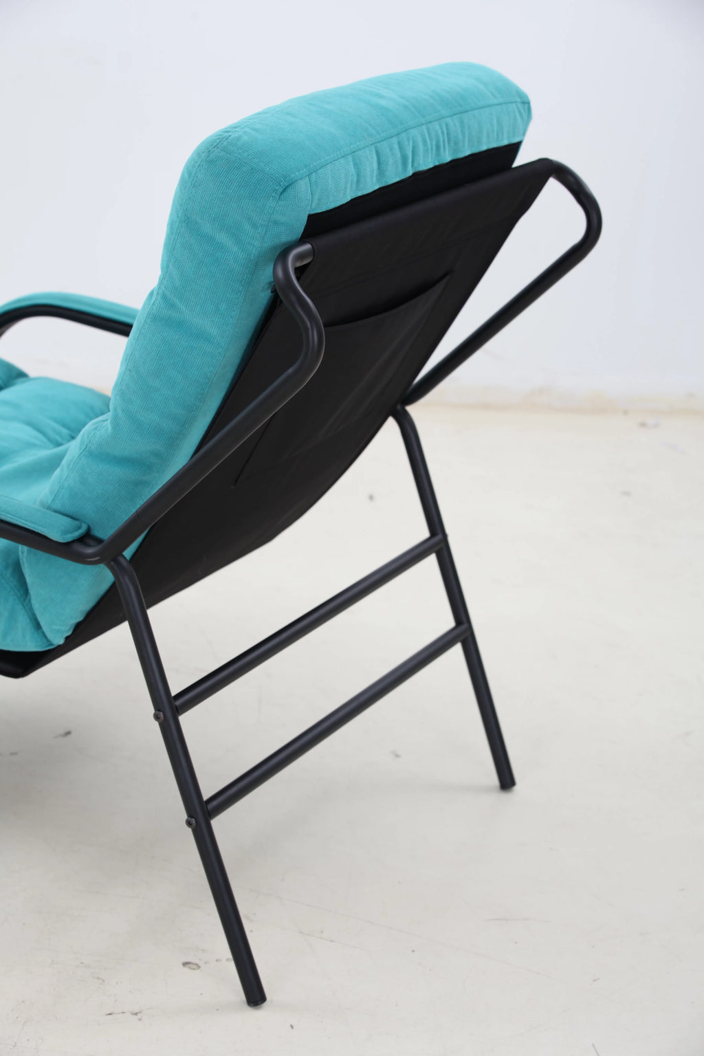 Turquoise Iron Arm Chair with Metal Legs R622