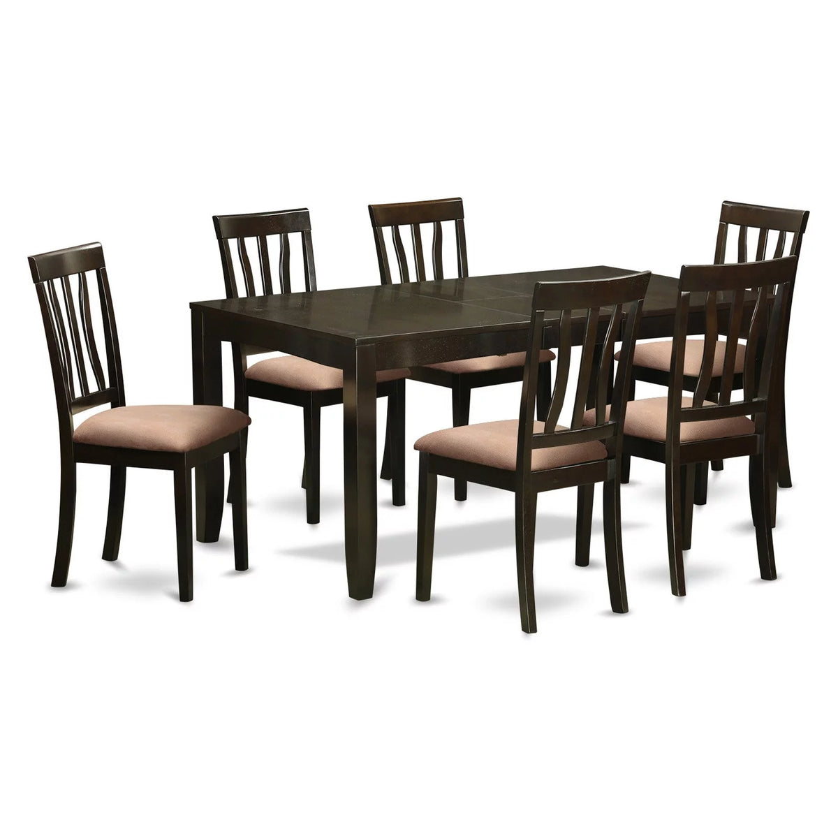 Cappuccino Dining Table Set with 6 Chairs W636