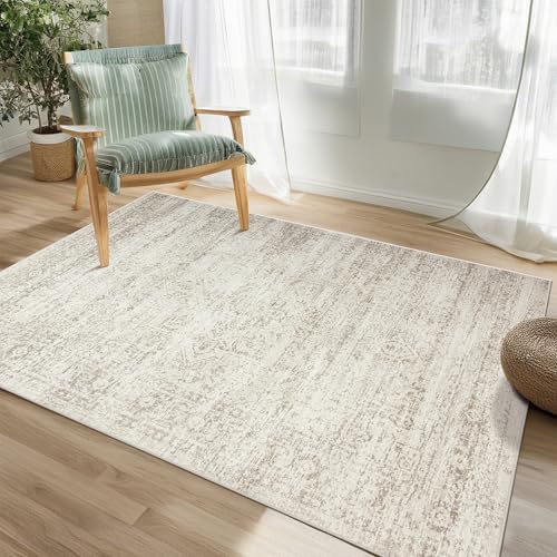 Washable 8x10 Area Rugs Non Slip Faux Wool D3157