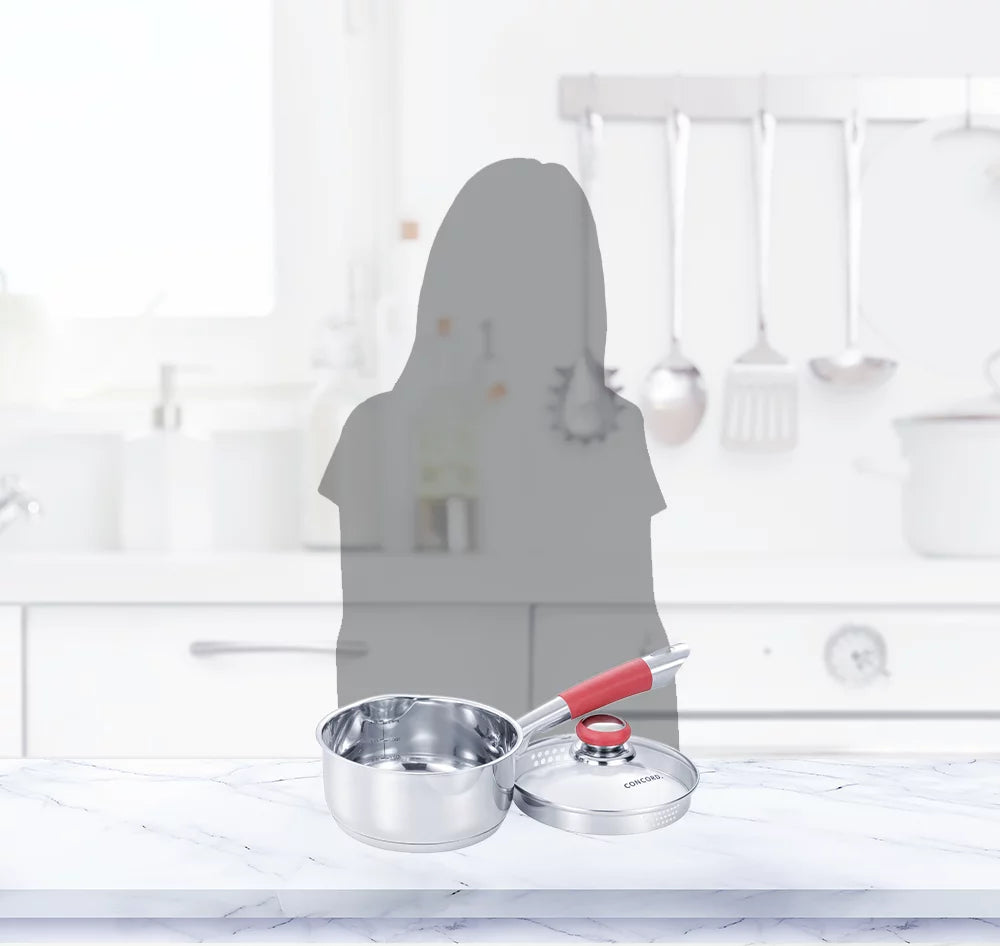 2 Quart Stainless Steel Saucepan with Vented Glass Lid T539