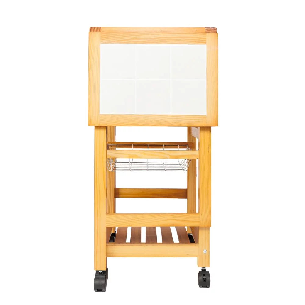 Portable Rolling Drop Leaf Kitchen Storage Trolley Cart R711
