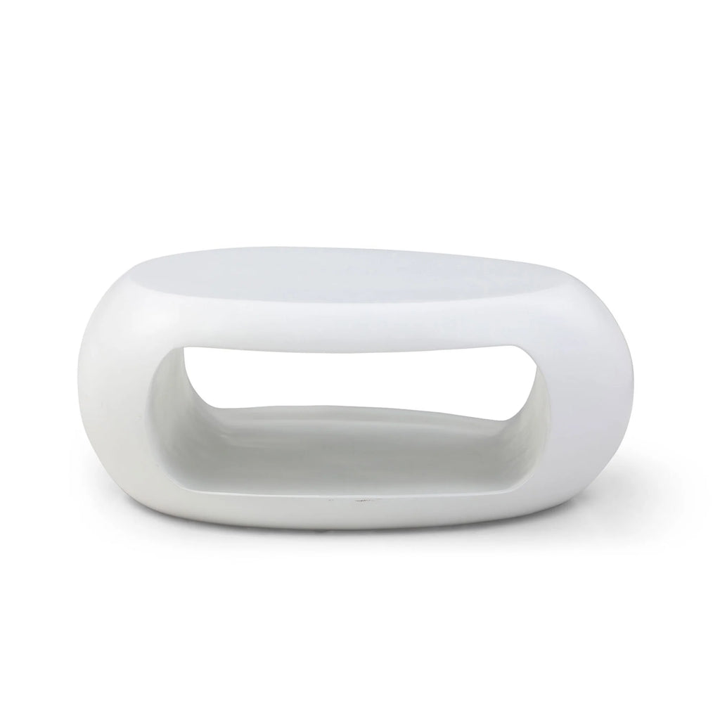 White Oval Fiberglass Coffee Table L12500
