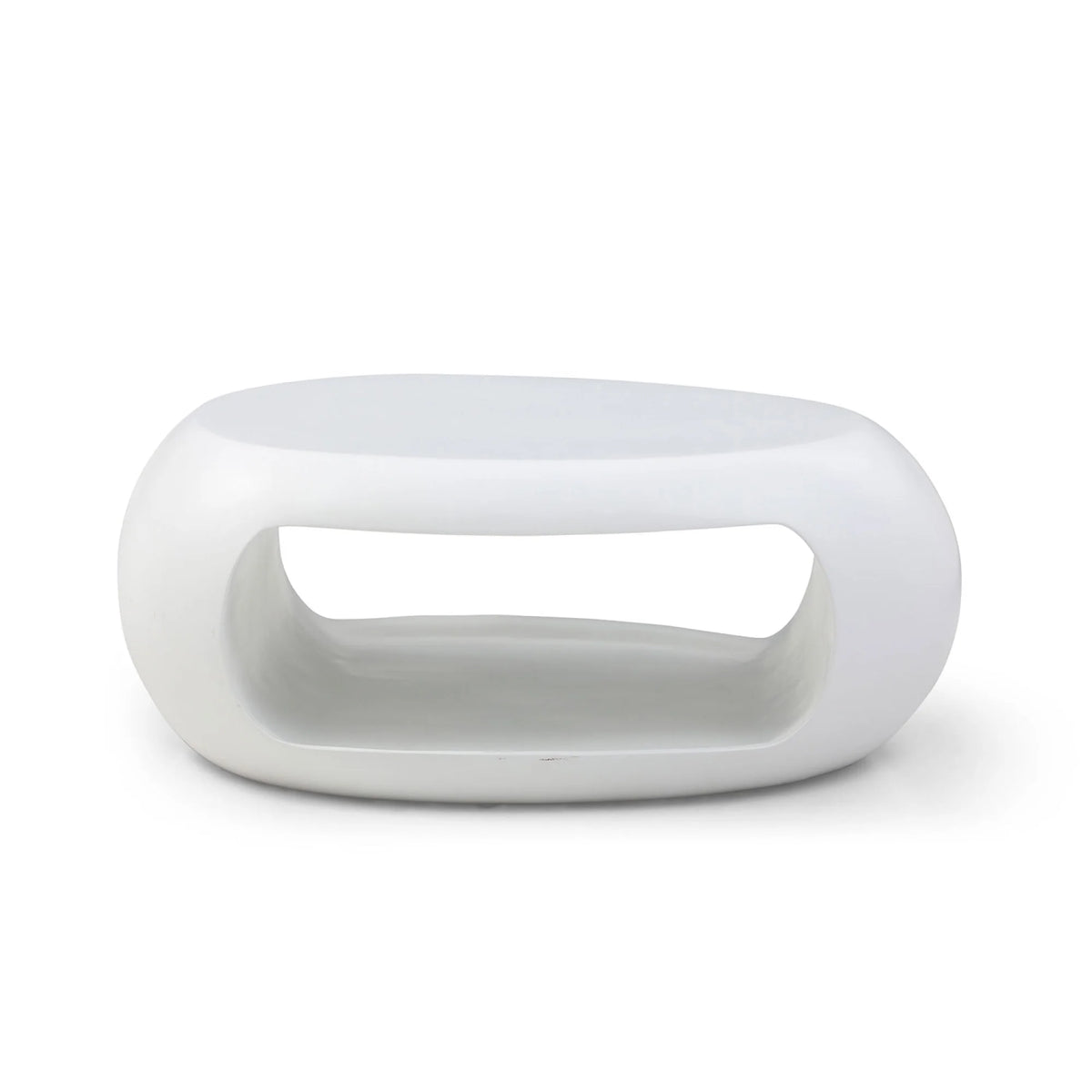 White Oval Fiberglass Coffee Table L12500