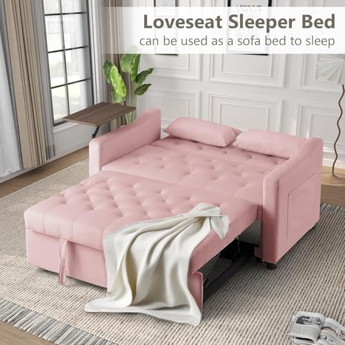Velvet Full Size Sleeper Sofa with Pullout Bed M33722