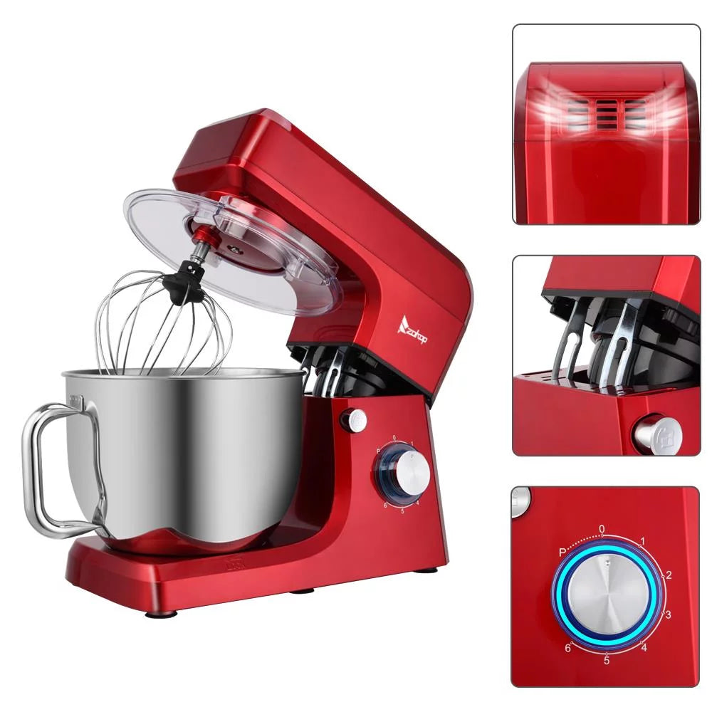 7.5QT 6-Speed Tilt-Head Electric Stand Mixer with Stainless Steel Bowl, Red H716031
