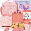 Bento Lunch Box with Thermos, 32OZ Snack Container, Insulated Bag, Food Jar, Ice Pack Set X26535