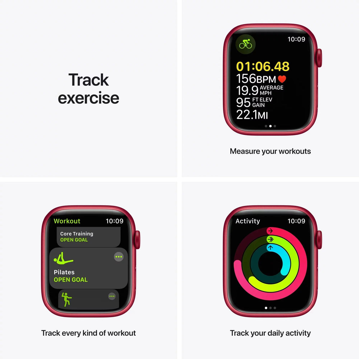 Red 45 mm Aluminum Case Smartwatch with Sport Band G821147