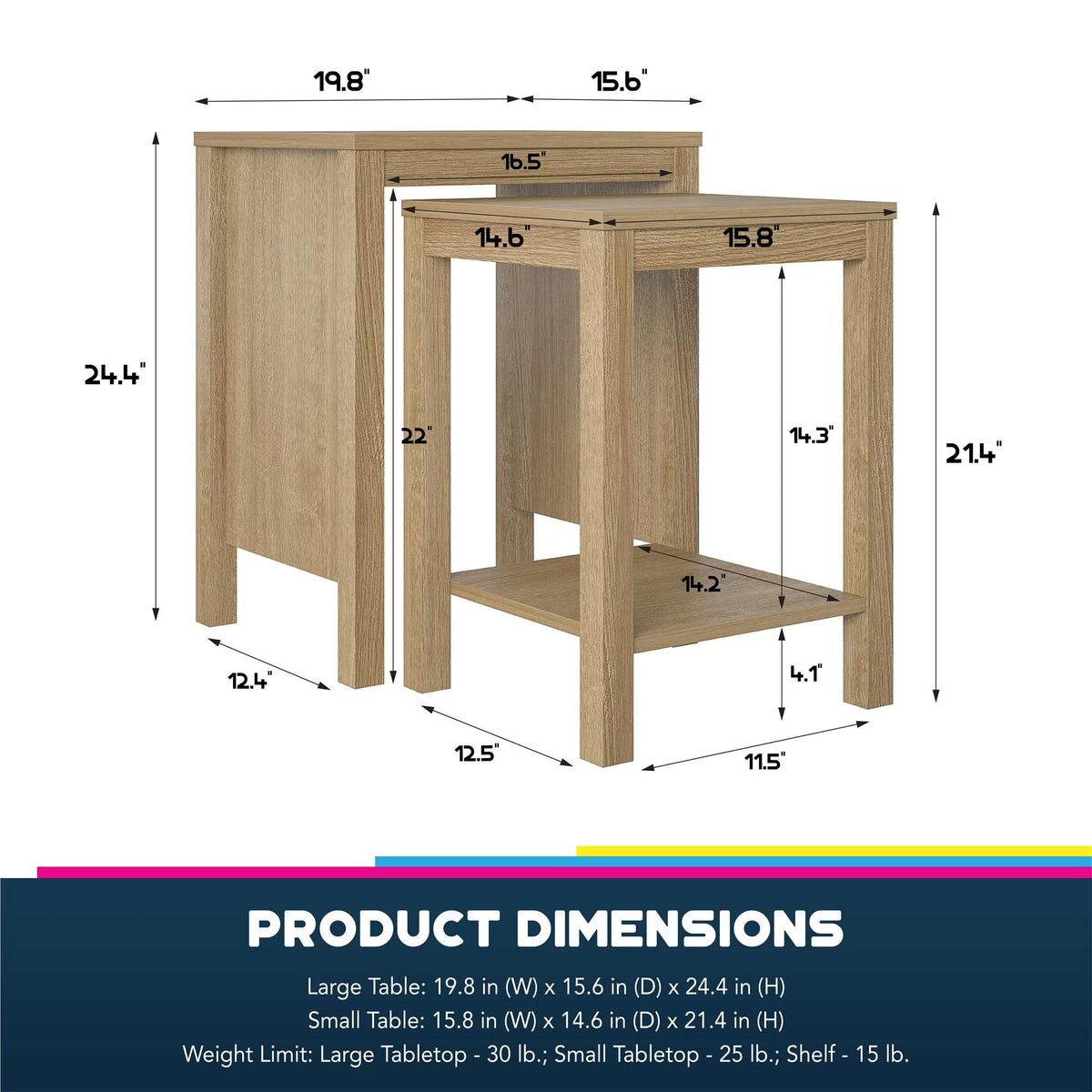 Nesting Tables Set of 2 Natural M554