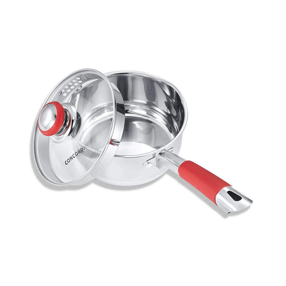 2 Quart Stainless Steel Saucepan with Vented Glass Lid T539