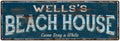 Beach House Blue Rustic Cabin Home Decor 6x18 Metal M15162