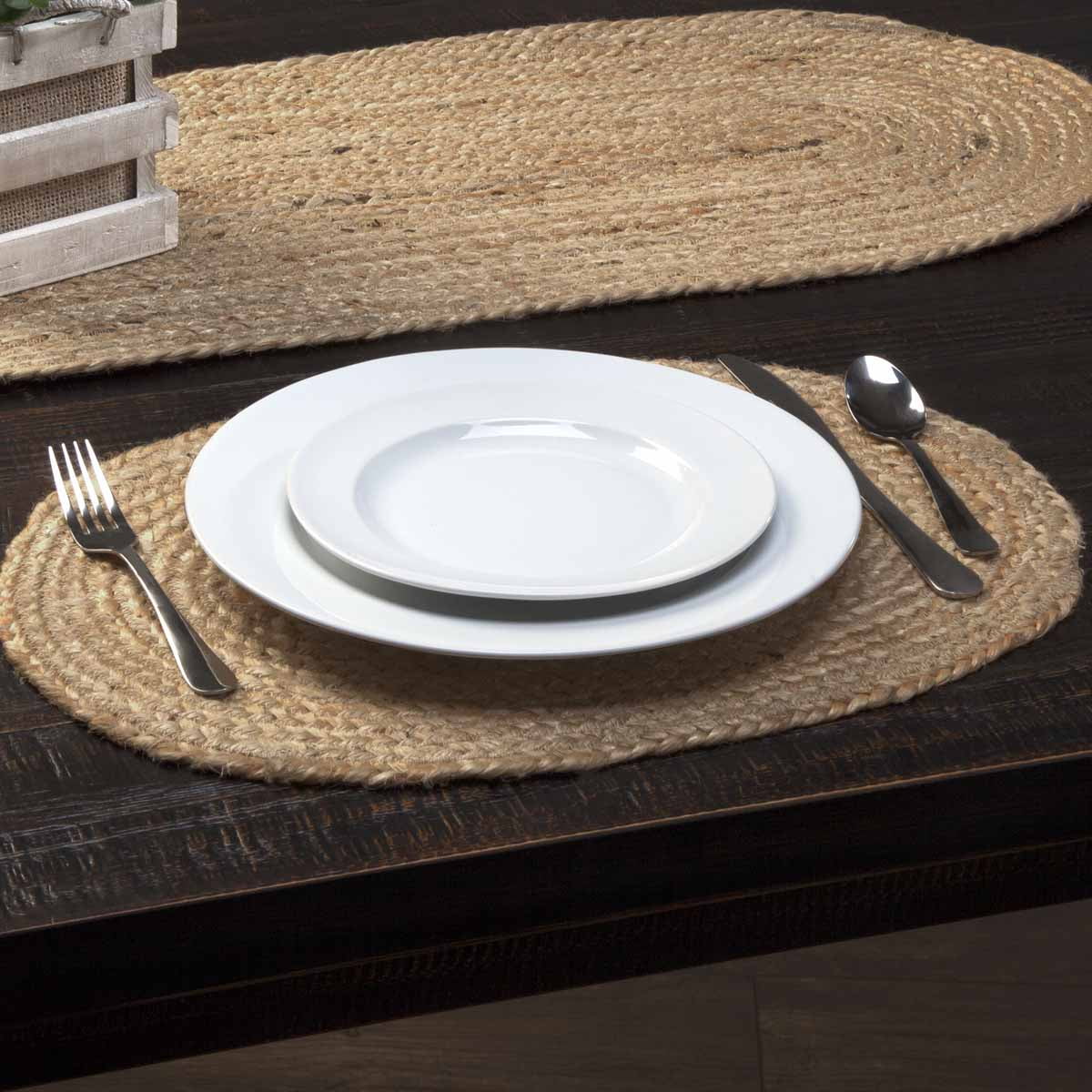 Jute Textured Oval Placemat Set of 6 J86279