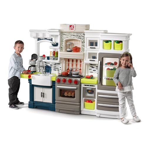 Kids Kitchen Playset with Lights and Sounds, 78 Piece Toy Accessories R6085