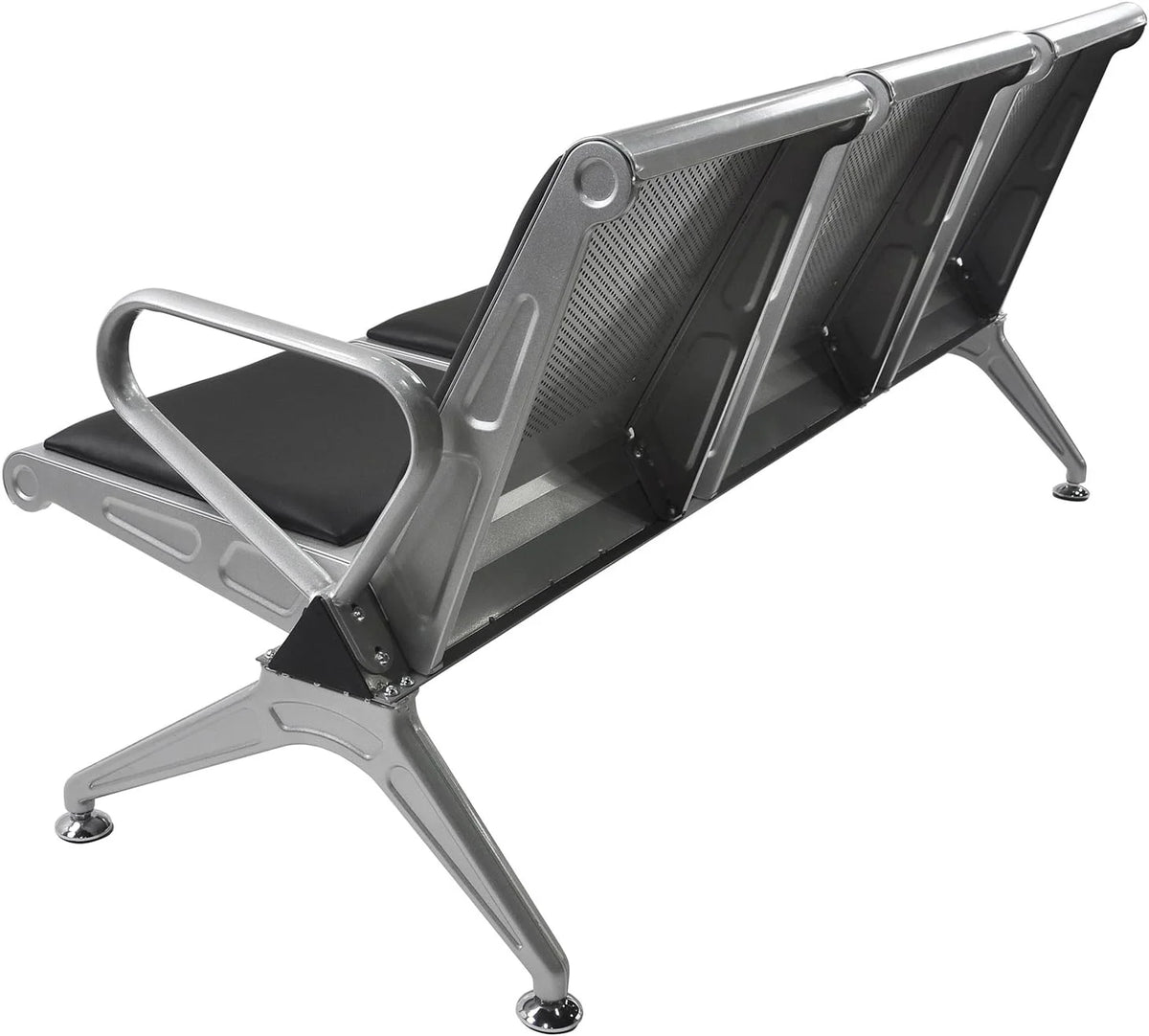 3-Seat Waiting Room Bench with Black PVC Cushion X99624