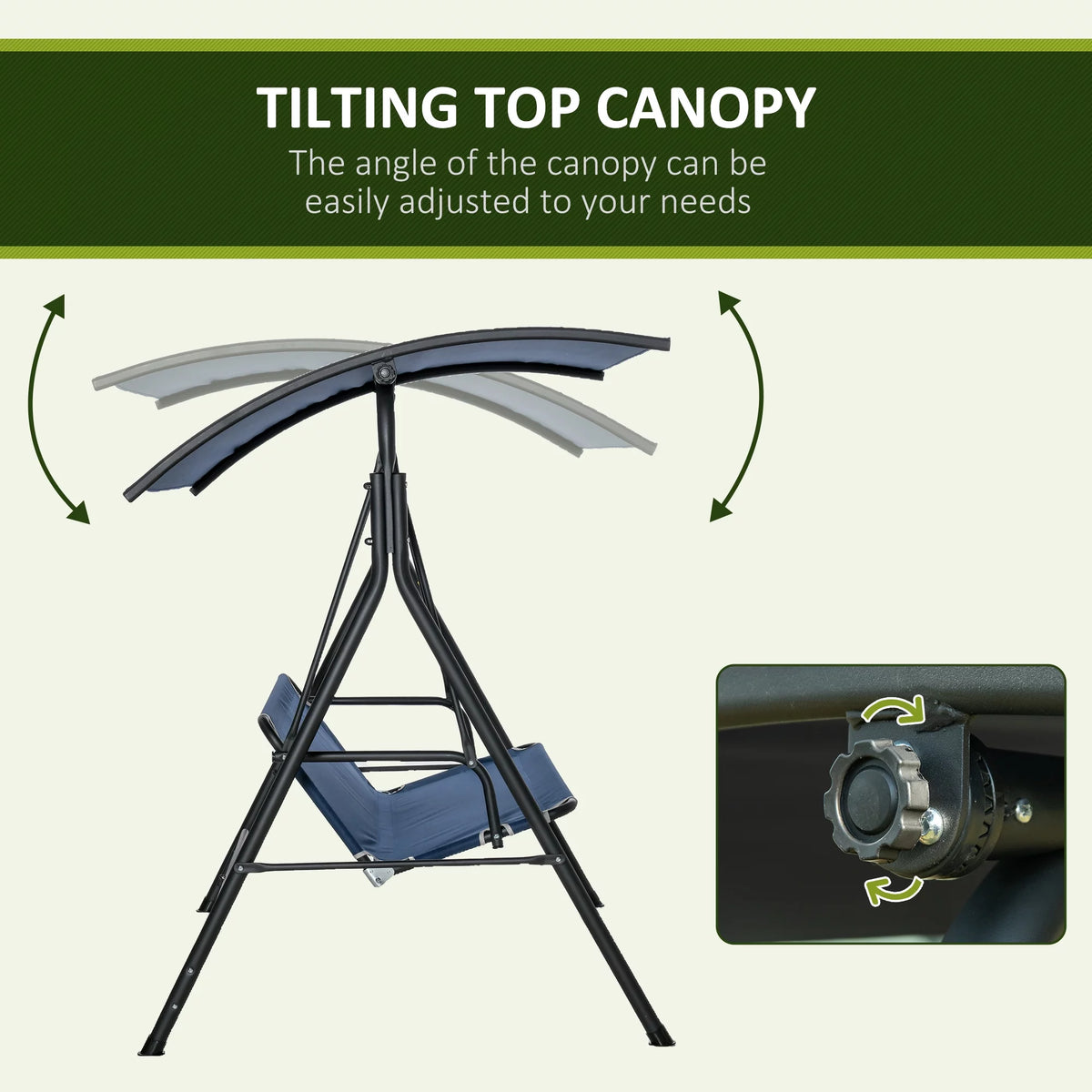 Dark Blue Steel Porch Swing S919
