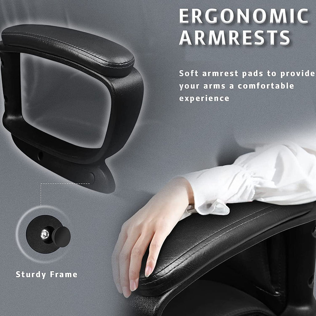 Big and Tall White High Back Ergonomic PU Leather Office Chair S6205