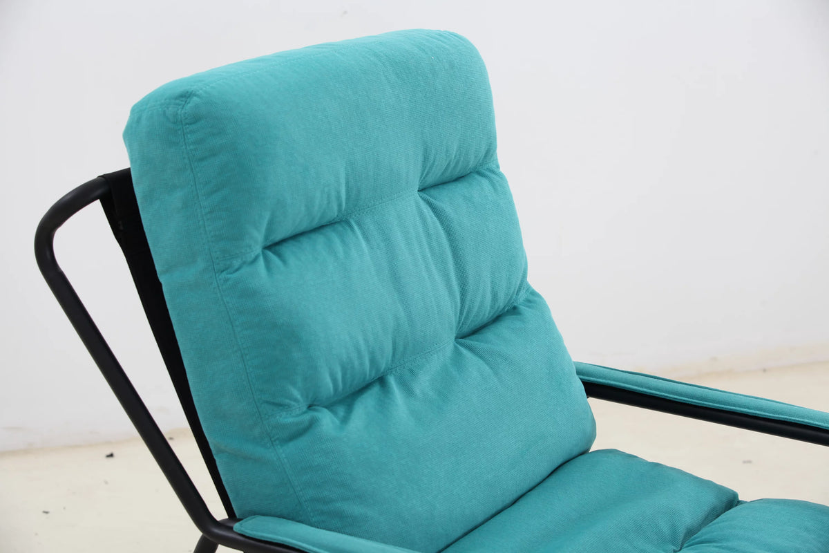 Turquoise Iron Arm Chair with Metal Legs R622