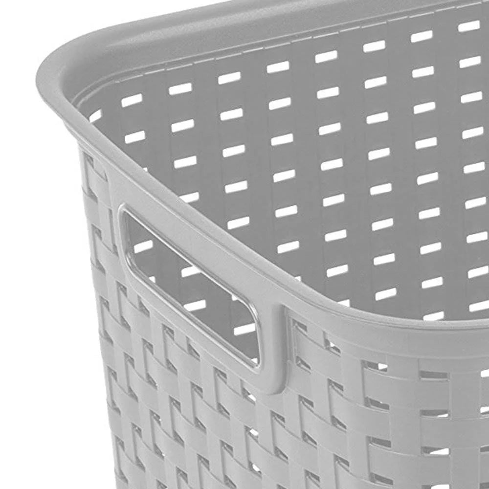 Tall Wicker Weave Plastic Laundry Hamper, 6 Pack B738
