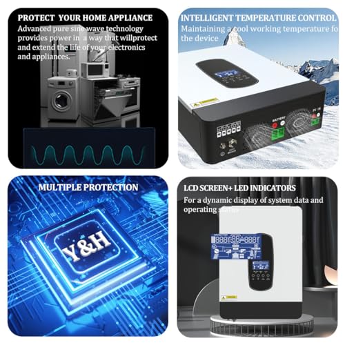 2200W/3200W/5.5KW/10.2KW/1000W On/Off Grid Pure Sine Wave Solar Hybrid Inverter with MPPT Solar Controller L564