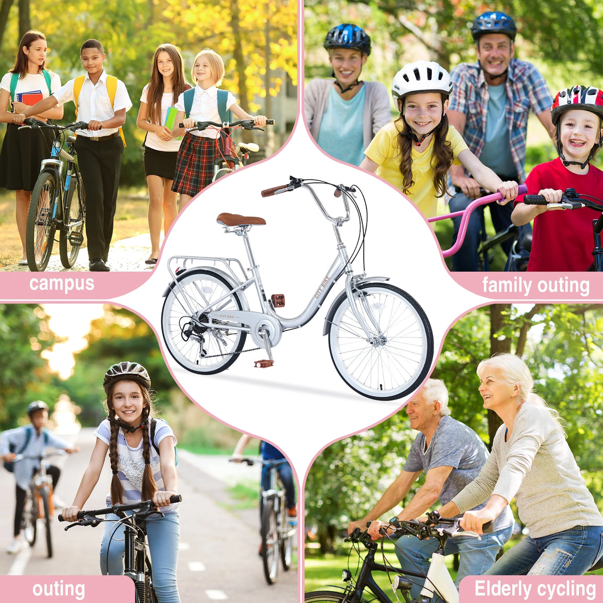 22 Inch Aluminum Alloy 7 Speed City Bike G1087