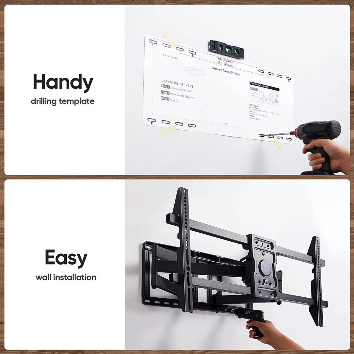Full Motion TV Wall Mount Brackets for 50-90 inches Flat Curved TV J9299