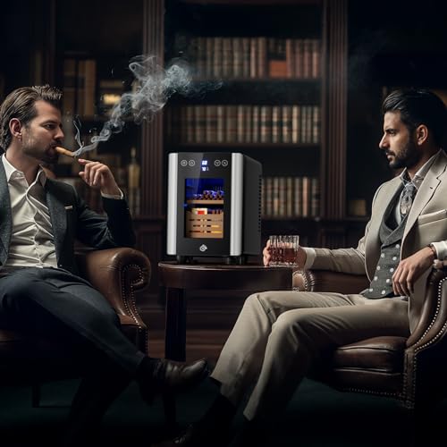 8L Electric Humidor with Lock, 80 Counts Cooling Temperature Control H388085