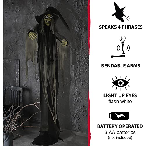Life-Size Talking 3 Witches with Cauldron Halloween Animatronic I3708