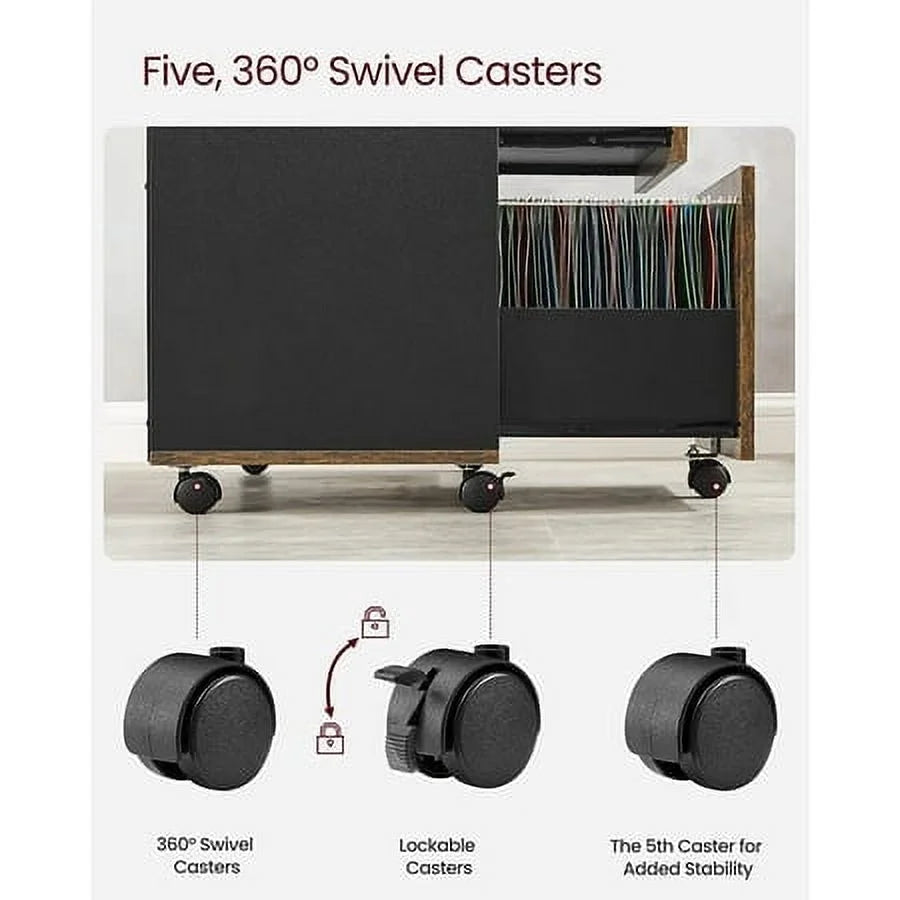 3 Drawer File Cabinet with Open Storage Shelves U79671