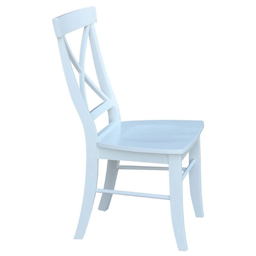 White Wooden X-Back Dining Chair Set of 2 O730037