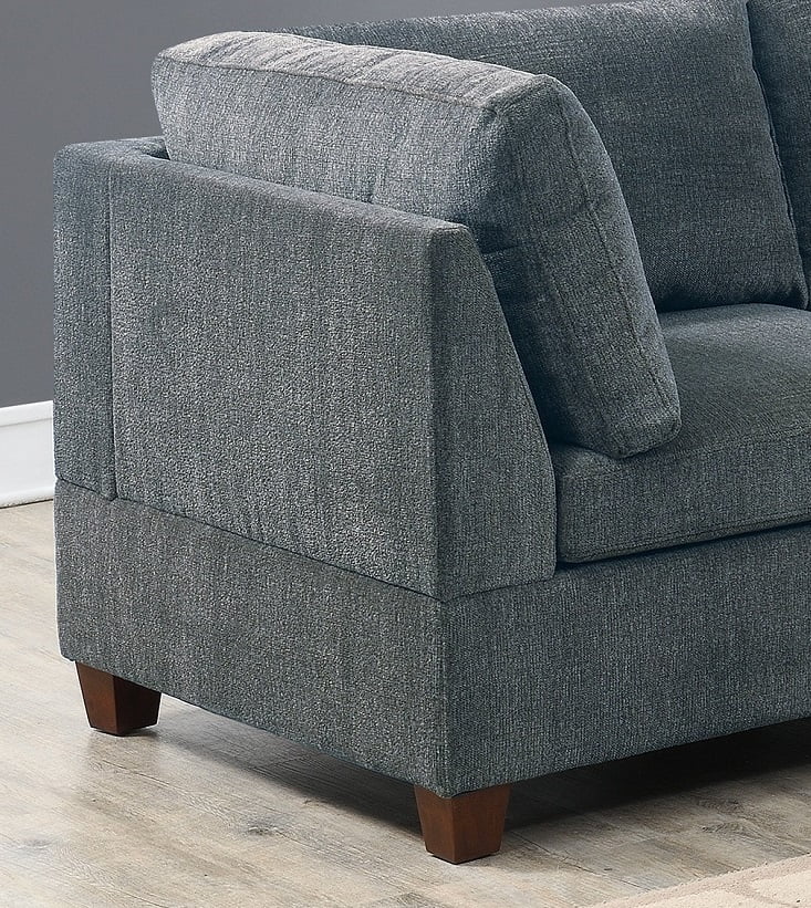 Grey Chenille Modular Sectional 6pc Set I3593