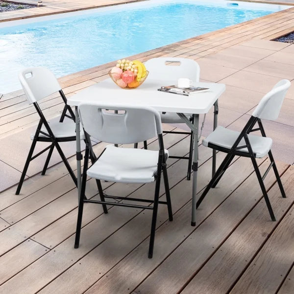 4 Pack White Plastic Folding Chairs Q821