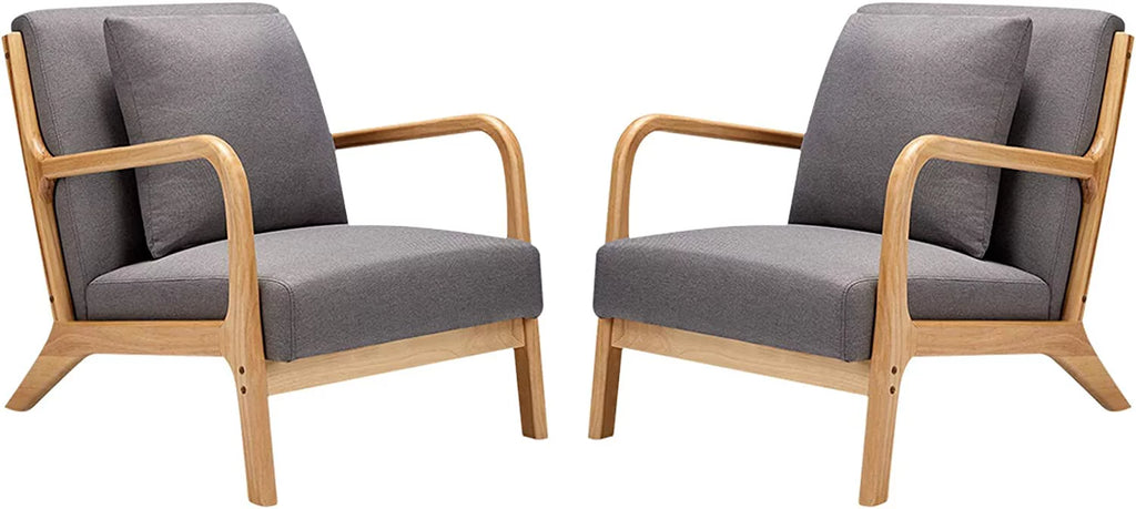 Gray Upholstered Accent Chair Set of 2 W2254