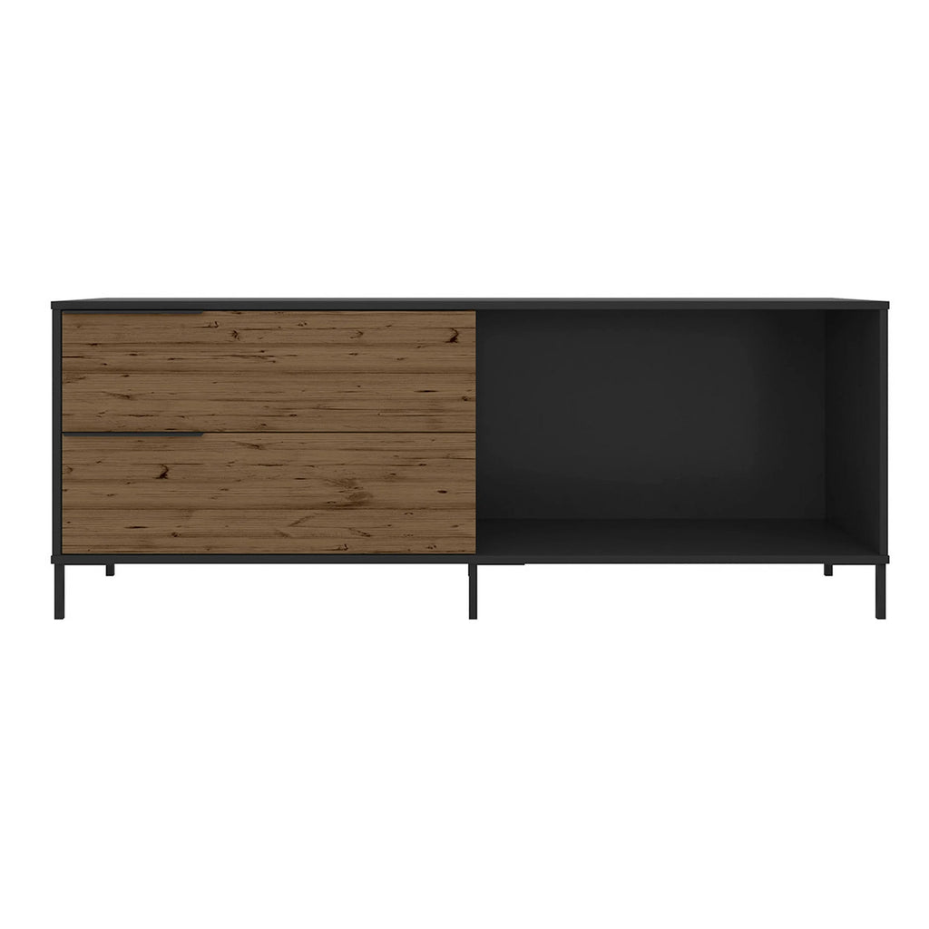 60 Inch Wood and Metal TV Stand with 2 Drawers W25094