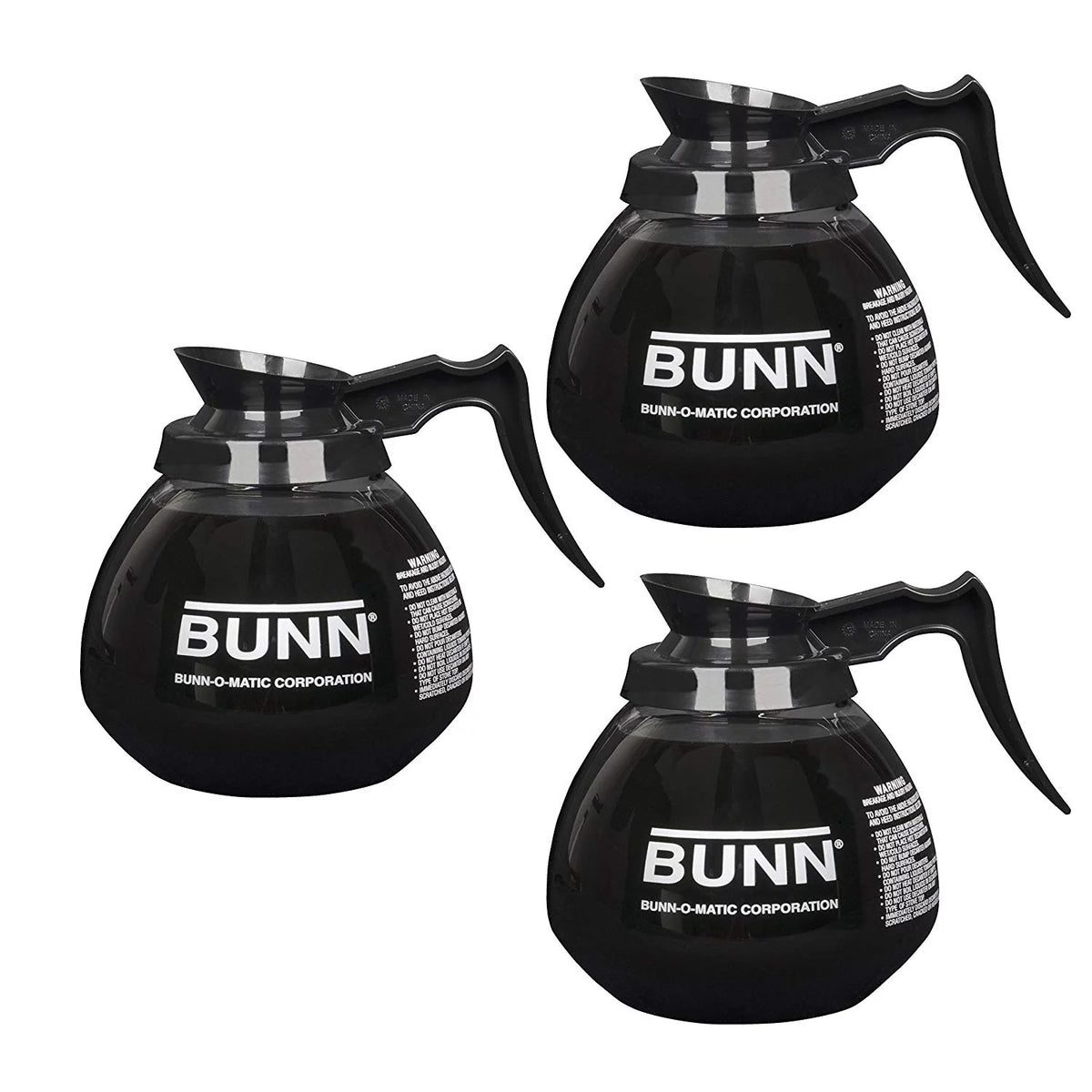 12 Cup Commercial Glass Decanter with Handle, 3 Pack E723