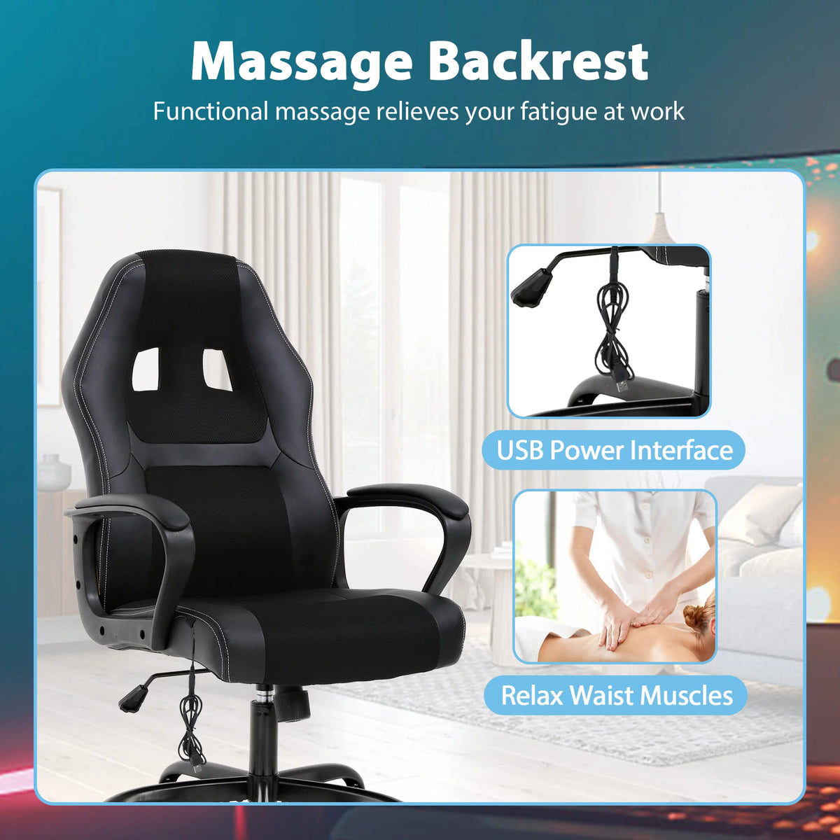 Massage PU Leather Ergonomic Gaming Chair G432