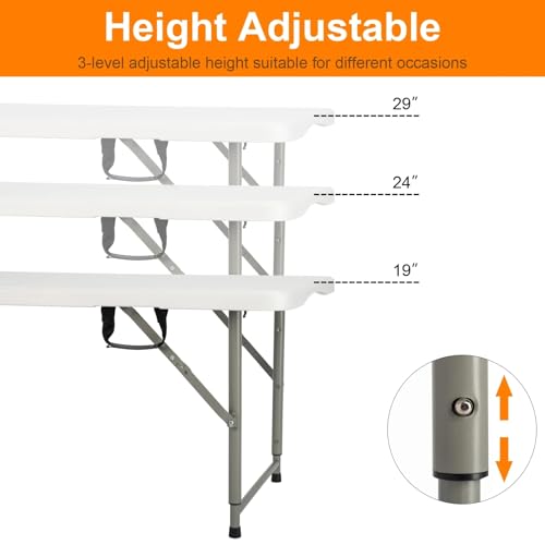 White 4ft Plastic Folding Table J65867
