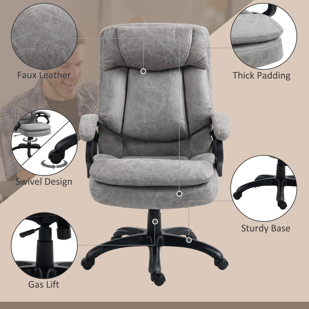 Gray Vibration Massage Office Chair with Heat V8971