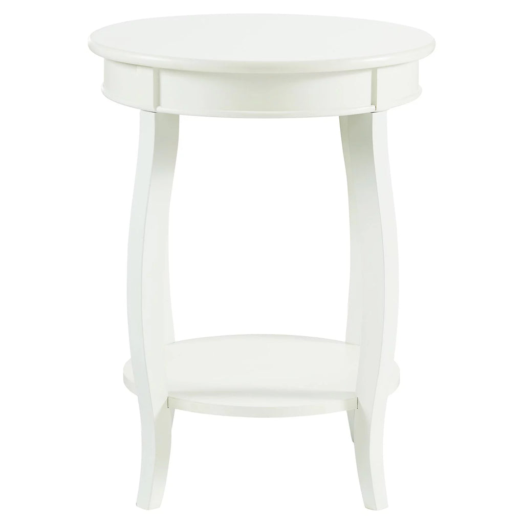 Round Indoor Accent Side Table with Shelf Z9997