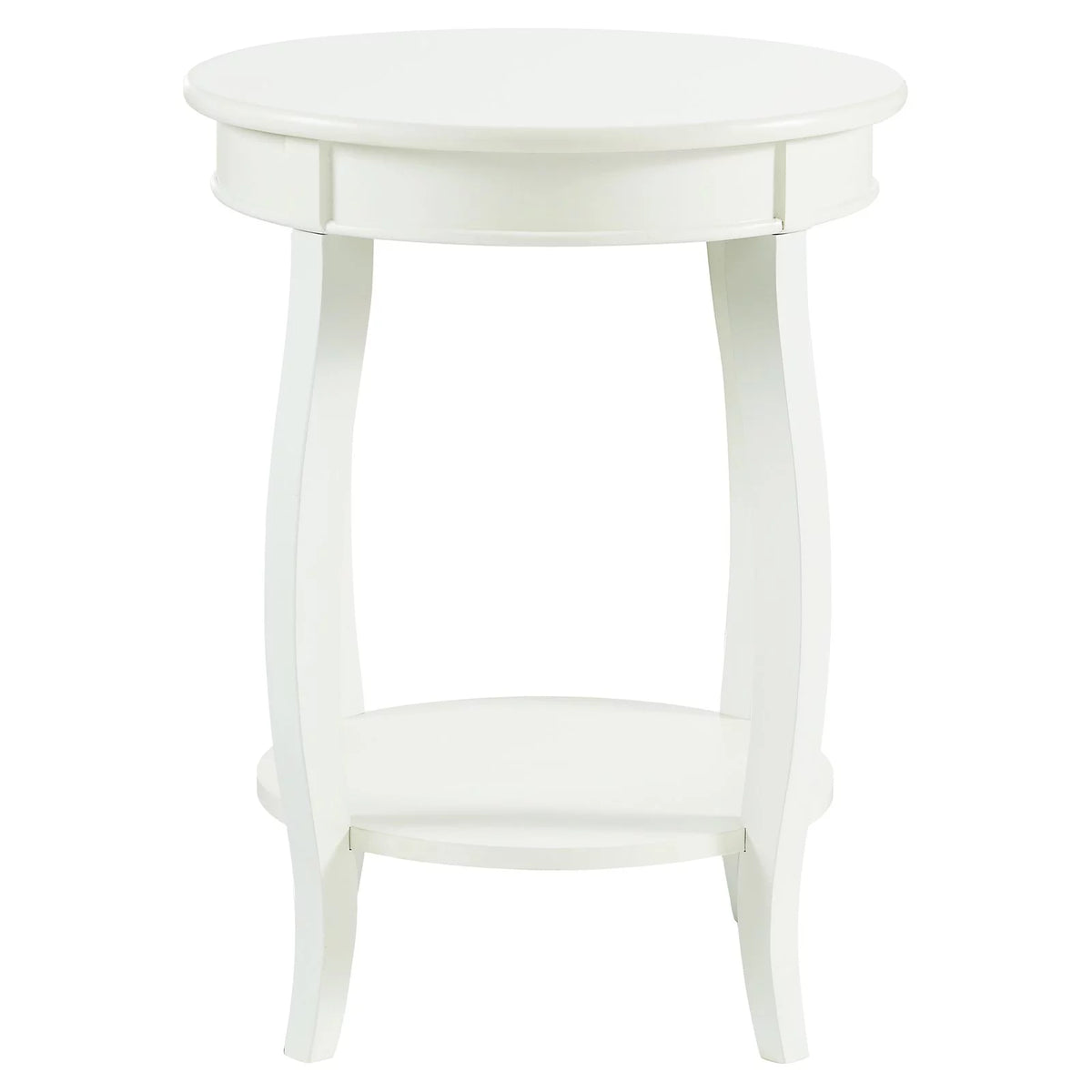 Round Indoor Accent Side Table with Shelf Z9997