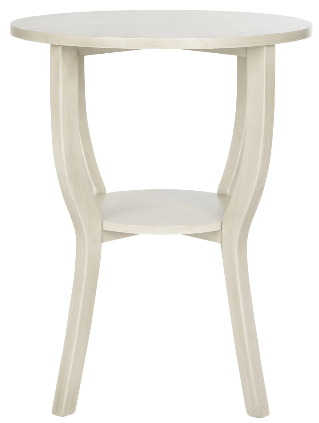 Antique White Round Pedestal Accent Table W928