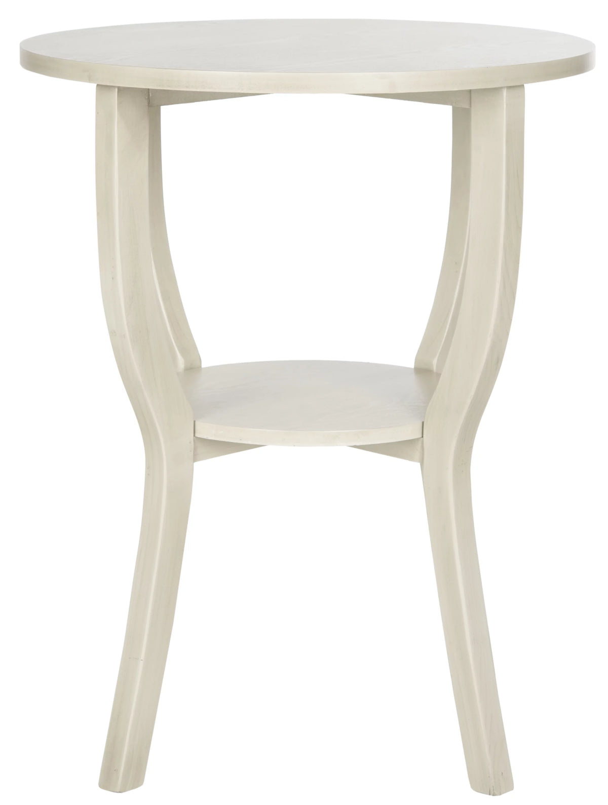 Antique White Round Pedestal Accent Table W928