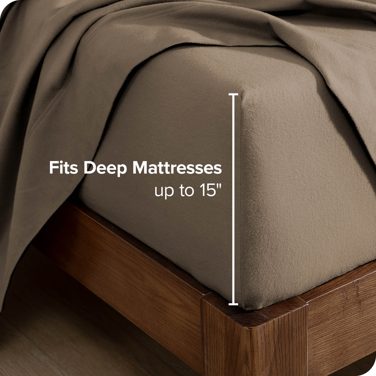 Twin Taupe Flannel Fitted Sheet V52922
