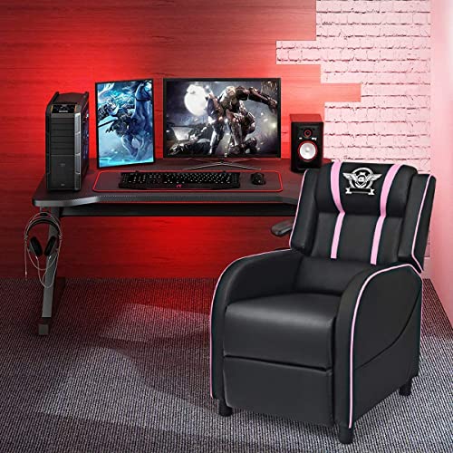 Adjustable Racing Style Massage Recliner Chair with Headrest & Lumbar Pillow W77260