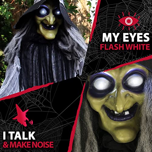 Life-Size Talking 3 Witches with Cauldron Halloween Animatronic I3708