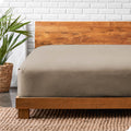 Twin Taupe Flannel Fitted Sheet V52922
