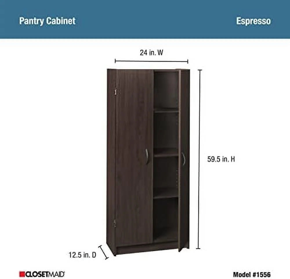 Pantry Cabinet Cupboard with 2 Doors Adjustable Shelves Dark Cherry Z669