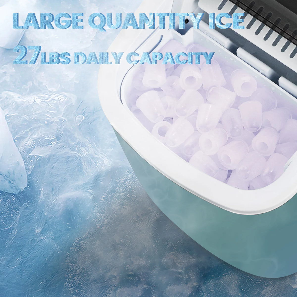 Countertop Ice Maker 9 Bullet Ice Cubes 26lbs/24H with Scoop & Basket P84737