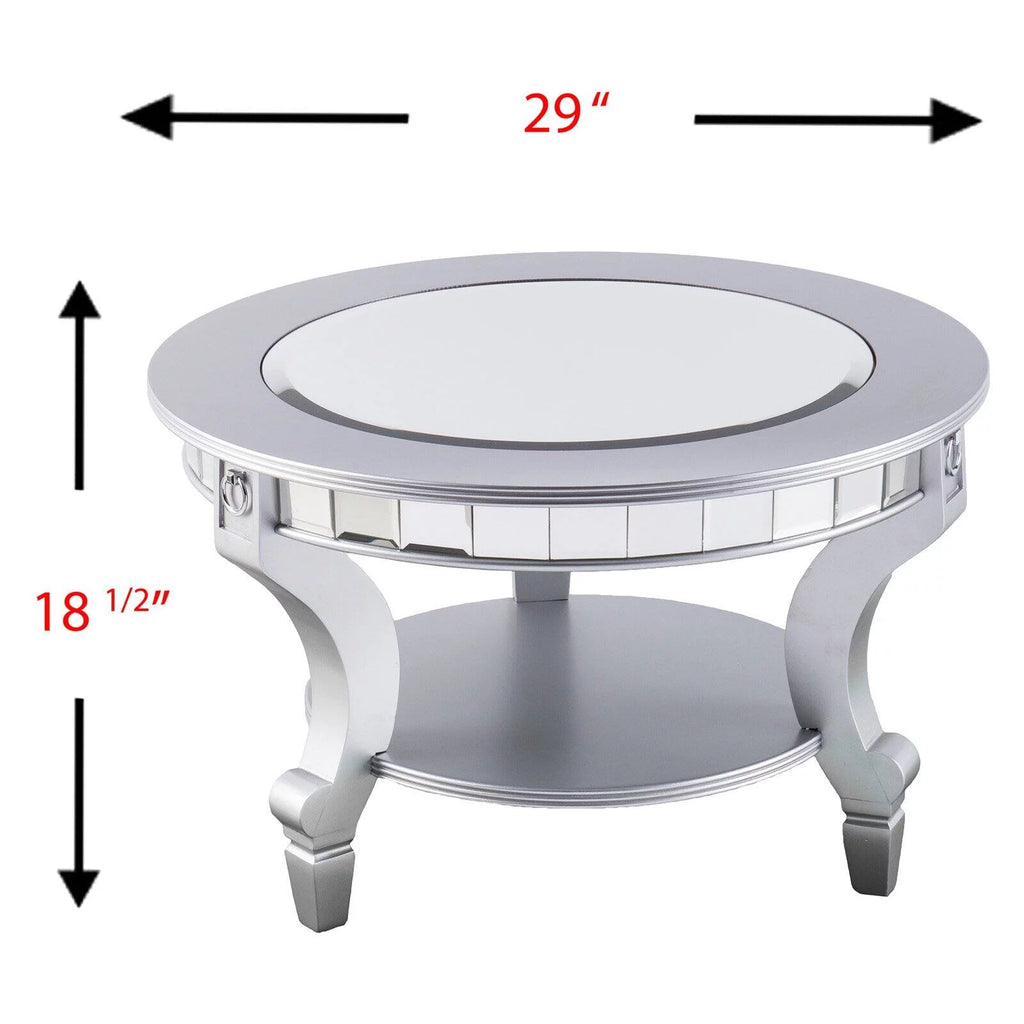Mirrored Round Cocktail Table S449