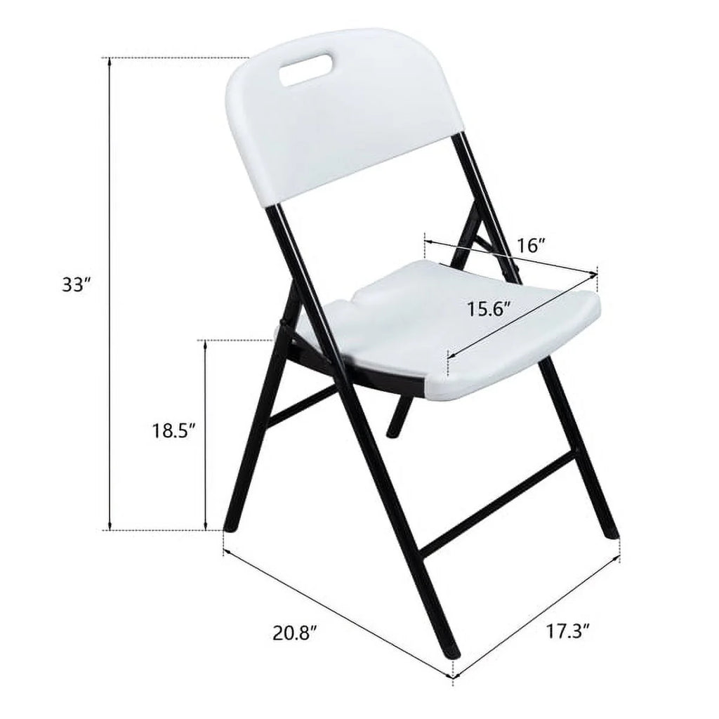 4 Pack White Plastic Folding Chairs Q821